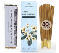 Calming Nag Champa Incense Sticks - Earthy, Floral Scent Blended with White Musk Incense (80 Sticks) | Charcoal Free, Made with Upcycled Flowers | Stick Incense for Calming (Inciensos Aromaticos)