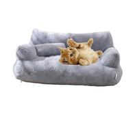 Calming Pet Sofa,New Plush Soft Cat Dog Bed with Non-Slip Bottom,Removable Memory Foam Pet Couch Bed,Washable,Suitable for Medium Small Dogs Cats(Gray,Medium)