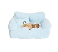 Calming Pet Sofa,New Plush Soft Cat Dog Bed with Non-Slip Bottom,Removable Memory Foam Pet Couch Bed,Washable,Suitable for Medium Small Dogs Cats(Blue,Medium)