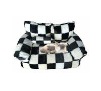Calming Pet Sofa,New Plush Soft Cat Dog Bed with Non-Slip Bottom,Removable Memory Foam Pet Couch Bed,Washable,Suitable for Medium Small Dogs Cats(Black and white grid,X-Large)