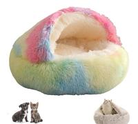 Calming Plush Pet Bed with Anti-Slip Bottom, Washable Sleeping Bag for Small Dogs and Cats, Anxiety Relief and Comfort