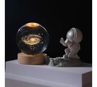 Calming Stellar Spheres, Calming Cosmic Lights, 3D Solar System Crystal Ball, with Touch Charging Function Cosmic Glow Lamp, Led Crystal Space Lamp for Bedroom Decor (Milky Way,8CM)