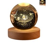 Calming Stellar Spheres The Galaxy, 3D Solar System Crystal Ball Night Light for Bedroom Living Room Decor (Solar System, 8cm)