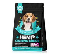 Calming Treats For Dogs, 60 Count Hemp Calming Chews for Dogs - Reduce Stress Relief, Separation, Barking, Fireworks, Thunderstorms - 100% Natural Ingredients Dogs Calming Treats (Beef)