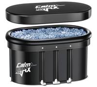 CalmMax Oval Ice Bath 2.0 with Inflatable Neck Rest Ring for Athletes XL Portable Cold Plunge Tub for Cold Water Therapy Ice Baths at Home - 101 Gal Capacity