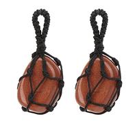 Calmness Crystal Ornament - Healing Stone Hanging Pendant for Prosperity and Clear Thinking, Car Rearview Mirror Energy Charm, Keychain Decoration Gift (type 5)