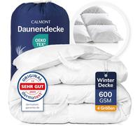 CALMONT - Down Duvet I Down Duvet 135 x 200 cm I 100% Extra Soft Feathers and Down | Specialist Tested for Allergy Sufferers | Oeko-Tex (220 x 240 m, Warm Winter Duvet)