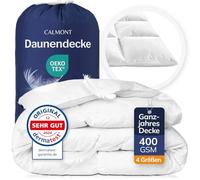 CALMONT - Down Duvet I Down Duvet 135 x 200 cm I 100% Extra Soft Feathers and Down | Specialist Tested for Allergy Sufferers | Oeko-Tex (220 x 240 m, All Season Duvet)