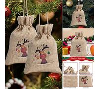 CALMSTEP Winter Wonderland Decor Christmas Printed Linen Bag Santa Backpack | Candy Bag Bag 1Pc Simple To Set Up, Durable for Repeated Use, Lightweight for Repositioning, Suitable for Various Rooms