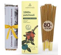 CALMVEDA 1960s Patchouli Incense Sticks - 80 Pack, Deep Earthy Minty Aroma