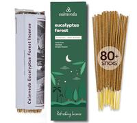 Calmveda Forest Eucalyptus Incense Sticks - 80 Charcoal Free Incense Sticks, Made from Upcycled Flowers | Crisp, Refreshing Aroma of Rainforest Incense, Transports You to Eucalyptus Forest