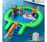 CALOBANA Water Hammock Floating Ring with Dog Ramp and Cup Holder