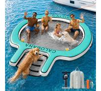 CALOBANA Water Hammock Floating Ring with Dog Ramp and Cup Holder
