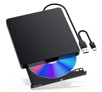 CALOETHNEY External Blu-ray Drive, USB 3.0 & Type-C BD/DVD/CD Burner - Portable Blu-ray Player with 3D Playback, Compatible with Windows, Linux, Mac OS (2 IN1)