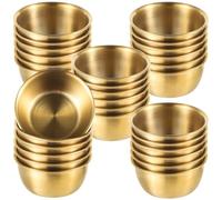 Calolin 12 Pcs Sauce Dipping Bowls, Stainless Steel Sauce Dishes, Round Sauce Dip Bowls, Mini Sauce Cups, Prep Appetizer Plates, Individual Condiment Cups, Small Saucers