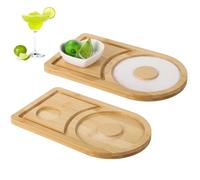 Calolin 2 Pcs Margarita Salt Rimmers, Wooden Cocktail Salt Rimming Tools, Bartender Tool Kit, Fit Wide Glasses up to 4.7", Bowl Not Included, Ideal for Parties and Bars