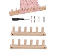 Calolin 23.6" Chunky Knitting Blanket Loom, Wooden DIY Weaving Loom Kit, Adjustable Modular Blanket Frame, Includes Assembly Hardware, 2-in-1 Knitting Loom for Thick Yarn