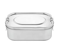 Calolin 304 Stainless Steel Bento Box, Medium 3-Compartment Lunch Box with Lockable Clips to Leak-Proof, Long-Term Metal Food Storage Container for Adults, On The Go Meals