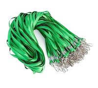 Calolin 50 Pcs Green Lanyards for ID Badges, Bulk Lanyards with Swivel Hooks, Strong Density Polyester Lanyard, Lightweight & Comfortable for Office, School, Events