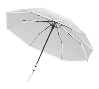 Calolin Automatic Clear Umbrella, 41.3 in Arc Length, 37.4 in Diameter, Reinforced Full Steel Frame, Portable, Stylish White Umbrella for Wedding, Travel