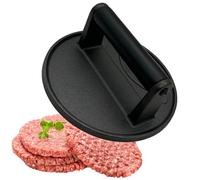 Calolin Cast Iron Burger Press with Wood Handle, 6.3 in Heavy-Duty Round Meat Press for Even Cooking, Smash Burger Press for Grilling, BBQ, Bacon, Vegetables, Sandwiches