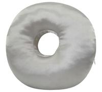 Calolin Ear Pillow for Side Sleepers, Single Hole Design Neck Support Pillow, Relief for Ear Piercing Pain, Comfortable Adjustable Donut Pillow with Satin Cover, 11.8 x 11.8 x 3.5 in Light Grey