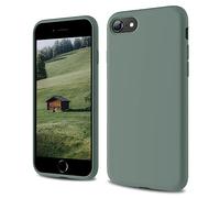 CALOOP Designed for iPhone SE Case 2020/2022, iPhone 8/7 Case, Liquid Silicone Full Body Protective Covered Silky-Soft Anti-Scratch Gel Rubber Slim Shockproof Cover 4.7 inch, Copper Green