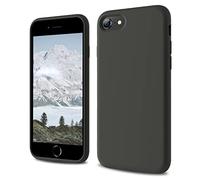 CALOOP Designed for iPhone SE Case 2020/2022, iPhone 8/7 Case, Liquid Silicone Full Body Protective Covered Silky-Soft Anti-Scratch Gel Rubber Slim Shockproof Cover 4.7 inch, Space Gray