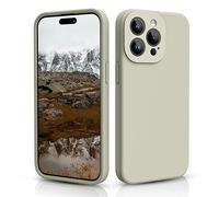 CALOOP Liquid Silicone Case Designed for iPhone 15 Pro Max Case, Individual Protection for Each Lens Full Body Covered Thickened Rubber Shockproof Phone Case, 6.7 inch (Stone)