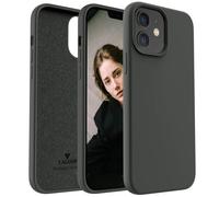 CALOOP Slim-Fit for iPhone 12/12 Pro Case,Skin Soft Liquid Silicone,Sturdy Hard Frame Shockproof Cover with Anti-Scratch Microfiber Lining,Full Protection for Screen and Lens,6.1 inch,Space Gray