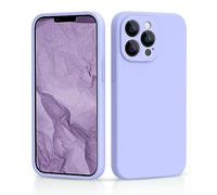 CALOOP Slim-Fit for iPhone 13 Pro Max Case,Skin Soft Liquid Silicone,Sturdy Hard Frame Shockproof Cover with Anti-Scratch Microfiber Lining,Full Protection for Screen and Lens, 6.7 inch(Light Purple)