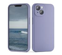 CALOOP Slim-Fit for iPhone 14 Case 6.1",Skin Soft Liquid Silicone,Hard Frame Sturdy Shockproof Cover with Anti-Scratch Microfiber Lining,Full Protection for Screen and Lens,Lavander Gray