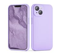 CALOOP Slim-Fit for iPhone 14 Case 6.1",Skin Soft Liquid Silicone,Hard Frame Sturdy Shockproof Cover with Anti-Scratch Microfiber Lining,Full Protection for Screen and Lens,Light Purple