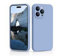 CALOOP Slim-Fit for iPhone 14 Pro Case,Skin Soft Liquid Silicone,Sturdy Hard Frame Shockproof Cover with Anti-Scratch Microfiber Lining,Full Protection for Screen and Lens, 6.1 inch Lens(Sierra Blue)