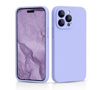 CALOOP Slim-Fit for iPhone 14 Pro Case,Skin Soft Liquid Silicone,Sturdy Hard Frame Shockproof Cover with Anti-Scratch Microfiber Lining,Full Protection for Screen and Lens, 6.1 inch Lens(Light Purple)
