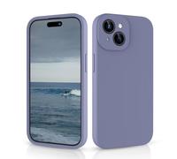 CALOOP Slim-Fit for iPhone 15 Case,Skin Soft Liquid Silicone,Sturdy Hard Frame Shockproof Cover with Anti-Scratch Microfiber Lining,Full Protection for Screen and Lens,6.1 inch (Lavender Gray)