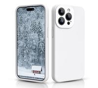 CALOOP Slim-Fit for iPhone 15 Pro Case,Skin Soft Liquid Silicone,Sturdy Hard Frame Shockproof Cover with Anti-Scratch Microfiber Lining,Full Protection for Screen and Camera Lens, 6.1 inch(White)