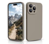 CALOOP Slim-Fit for iPhone 15 Pro Max Case,Skin Soft Liquid Silicone,Sturdy Hard Frame Shockproof Cover with Anti-Scratch Microfiber Lining,Full Protection for Screen and Lens,6.7 inch(Clay)