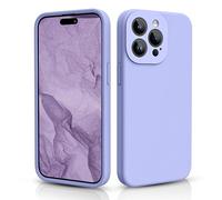 CALOOP Slim-Fit for iPhone 15 Pro Max Case,Skin Soft Liquid Silicone,Sturdy Hard Frame Shockproof Cover with Anti-Scratch Microfiber Lining,Full Protection for Screen and Lens,6.7 inch(Light Purple)