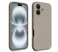 CALOOP Slim-Fit for iPhone 16 Plus Case,Skin Soft Liquid Silicone,Sturdy Hard Frame Shockproof Cover with Anti-Scratch Microfiber Lining,Full Protection for Screen and Camera Lens,6.7inch (Clay)