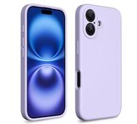 CALOOP Slim-Fit for iPhone 16 Plus Case,Skin Soft Liquid Silicone,Sturdy Hard Frame Shockproof Cover with Anti-Scratch Microfiber Lining,Full Protection for Screen and Camera Lens,6.7"(Lilac Purple)