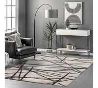 Calore Rugs Living Room Large Modern Soft Area Rug Modern Simple Style Short Pile Beige pattern Carpet (120 x 160 cm, Beige)