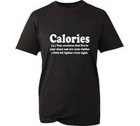 Calories Definition T-Shirt Funny Joke Novelty Slogan Comedy Food Lover Exercise Gym Lovers Unisex Gift Tee Top (Black, 3XL)
