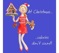 Calories Don't Count Christmas Greeting Card One Lump or Two Holy Mackerel Cards