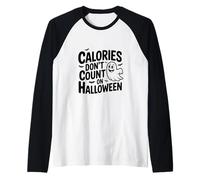 Calories Don't Count on Halloween Fun Festive Raglan Baseball Tee
