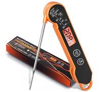 CaloriMastery Meat Thermometer Digital with Backlight, Calibration & Hold Function, IP65 Waterproof Food Thermometer for Cooking, Outdoor Grilling, Candy Making