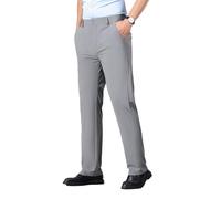 Calormas Mens Dress Pants, Timelessflex - Men's High Stretch Straight Pant Summer Ice Silk Business Slacks Work Trousers (Light Gray,35)