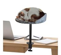 CalorMixs Cat Bed for Desk, Cat Tree Comfortable Soft Pet Table Nest with Metal Frame, Safety Cat Shelves for Cat Lovers, Avoid Distraction at Work