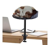CalorMixs Cat Bed for Desk, Cat Tree Comfortable Soft Pet Table Nest with Metal Frame, Safety Cat Shelves for Cat Lovers, Avoid Distraction at Work