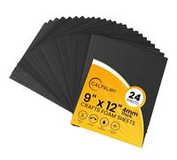 CALPALMY 24-Pack Black EVA Foam Sheets 9"x12" 4mm Thick High-Density 85 kg/m³ Craft Foam for Cosplay, Costume Armor, Props, Masks, Arts & Crafts, DIY Projects